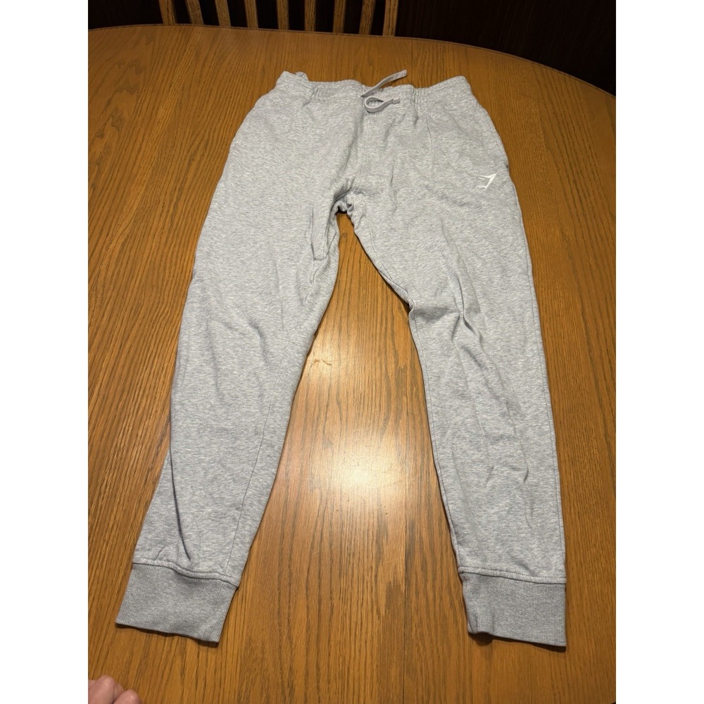 Gymshark Men's Slim Fit Crest Drawstring Joggers DM3 Light Gray Sz M 26 In Insea